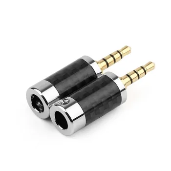 Veleprodaja 3,5 jack audio priključak priključci 4 pol karbonskih vlakana pozlaćeni 3,5 mm priključak za slušalice 6,2 mm Unutarnji promjer 40 mm dužina