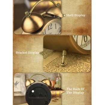 Višenamjenski Klasicni Aparat Je Zvono Za Alarm Kreativni Rimske Brojke Soft Sjajni Metalni Sat