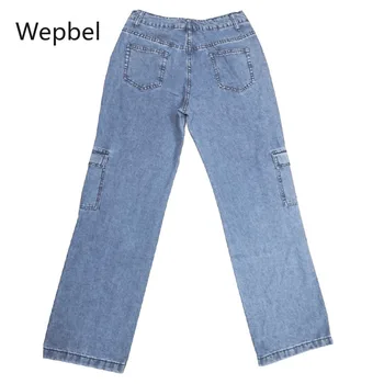 WEPBEL plus size traper hlače Ženske seksualne traper bibs opće hlače visoka struka moda široke traperice hlače svakodnevne traper hlače