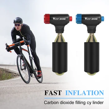 WEST BIKING CO2 Bicycle Tire Inflator Pump Head Presta Schrader Valve MTB Mountain Road Bike Biciklizam oprema