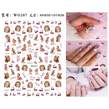 WG286 10шт lik iz crtaća fashion girl nail art sticker Monroe dizajner art nail repair tool art nail colour set bag