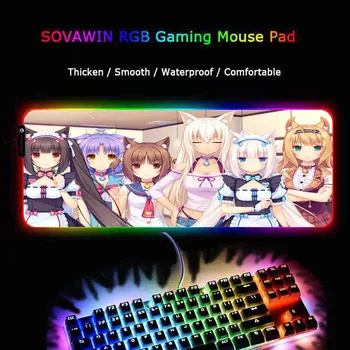 XGZ anime djevojka gaming podloga za miša RGB Veliki podloga za miša igra Veliku podlogu za miša kliknite računalo, miš Led pozadinsko osvjetljenje XXL tipkovnica, radni stol mat
