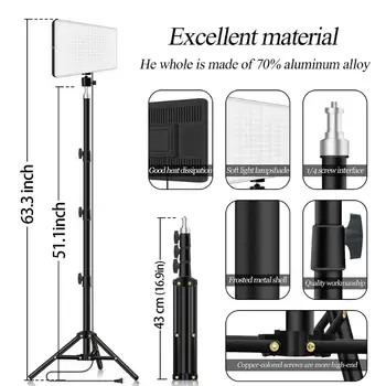 Yingnuost LED Lighting Panel Video Remote Control with Lamp Stand for Photography Studio Photo Filming Live Streaming