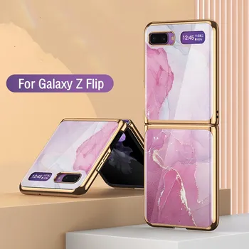 Za Samsung Galaxy Z Flip Case luksuzni mramorni kaljeno staklo hard case za Samsung Galaxy Z Flip 5G F7070 pokrivenost okvira Coques