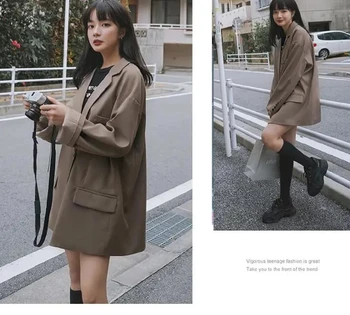 Zima je korejski casual ured zupčasti ovratnik dječji jaknu Harajuku ženska plus size fashion retro odijelo ženska jakna