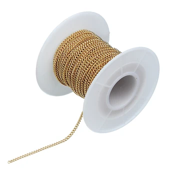 Zlatna boja valjane metalni lanac za nakit ručne izrade DIY Oznake lanca viseći ukras