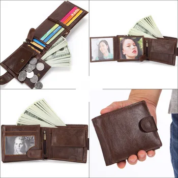 ZZNICK brand muški novčanik od prave kože kratkom novčanik za kovanice moda Reza torbicu za muškarce Portomonee nositelj kartice Foto držač