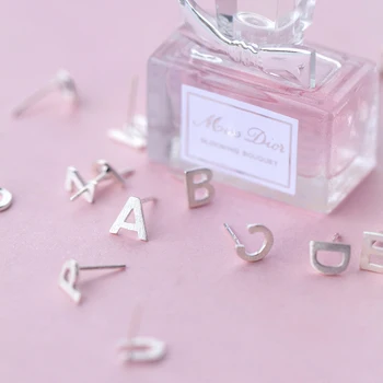 Модиан novi dolazak moda A - Z 26 pismo naušnice za žene srebra 925 maleni sladak DIY nakit dijete protiv alergije