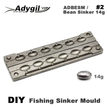 Adygil DIY Ribolov Bean Sinker Mold ADBESM/#2 Bean Sinker 14g 6 šupljine