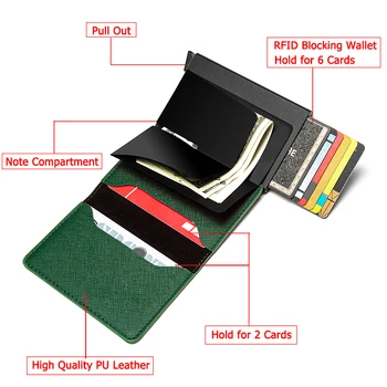 BISI GORO 2020 PU kožni aluminijski novčanik pomiješan boje držač RFID kartice prometni torbica patchwork tanak rusko putovnica cover novčanik