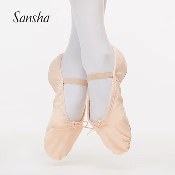 Sansha Baby Girls Boys Kids Ballet Shoes Platna Suede Split-sole meke papuče dance cipele ružičasta/bijela/crna/tijelo br 55C