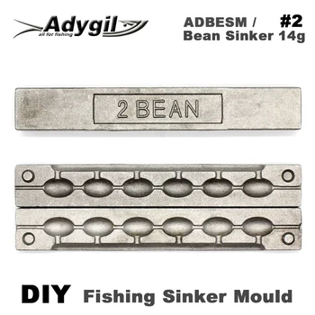 Adygil DIY Ribolov Bean Sinker Mold ADBESM/#2 Bean Sinker 14g 6 šupljine