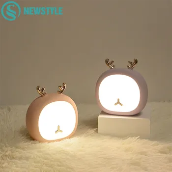 Jelen Zec Punjiva led noćno svjetlo mini USB senzor životinje noćno svjetlo odmor za dječje spavaće sobe Božićni poklon