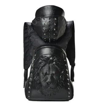Moda crni ruksak gotička Halloween lubanja steampunk zakovice hip-hop sa šeširom ruksak
