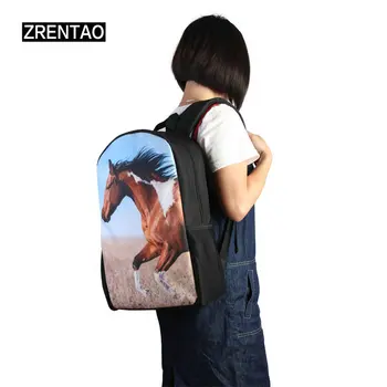 Moda djeca školske torbe setovi za djevojčice-mlade konj školske torbe djeca dječaci Bookbag 3D crtani film životinja ruksak Mochila 16 inča