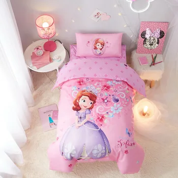 Roza Princeza Sofija deka komplet posteljinu veličina krevetić za djevojčice, Dječje 120*150 cm deka duvet pokriva pamuk deke djeca 3D