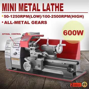 VEVOR 600W Semi Automatic Metal Lathe Speed Infinitely Variable Milling Machine