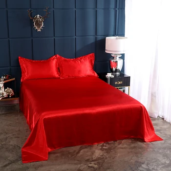 Lanlika Crvena Luksuzni Satiny Svileni Komplet Posteljinu Male Krevetu Bračni Posteljina Deka Set Posteljine Eura Dekor Kućni Posteljinu