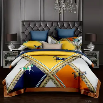 Luksuzni 3D-tiskani setovi posteljinu h serija-Horse fashion Comfortable King marble deka jastučnicu uređenje spavaće sobe
