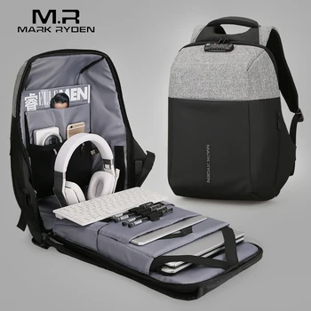 Mark Райден novi anti-lopov USB punjenje laptop ruksak tvrdi torbica bez ključa TSA Carinski dvorac dizajn ruksak muškarci putovanja ruksak