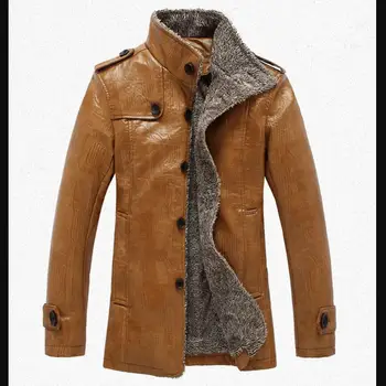 Muške zimske tople kožne jakne vune liner više debelih toplo kožni kaput veliki veličina Muška odjeća tople jakne zimski kaput veličina 5XL