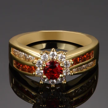 Nova moda crveni dragulj prstena ženske rose gold boja 925 sterling srebro nakit, prsten godišnjica angažman darove
