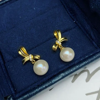 OEVAS prirodni slatkovodni biseri naušnice za žene visoka kvaliteta zlatna boja 925 sterling srebra Gilrs stranke nakita