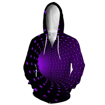 Poleron hombre hoodie men Purple vortex 3D printed Zipper Hoodies majica 3d Full Print tkanina moda muškarci hoodies munje