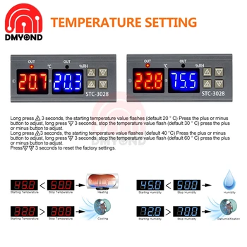 Stc 3028 Stc 1000 digitalni Pid regulator temperature vlage termostat Humidistat 220V inkubator kontroler alati prekidač