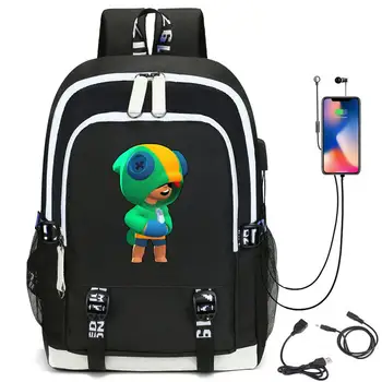 Vruće igre ruksak Leon Spike Shelly crtani torba putovanja ruksak USB punjenje ruksak sa slušalicama rupu Student torba