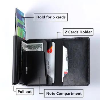ZOVYVOL aluminijski novčanik metalni držač kreditne kartice automatski elastičan PU kožni противоугонный Rfid blokiranje novčanik nositelj putovnice muškarci