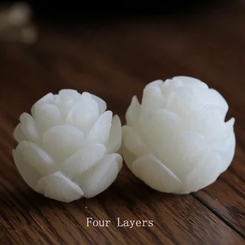 2 komada Bijela Bodhi sjeme klesanog lotosov cvijet perle za izradu ženske narukvice drvene rukotvorine perle za nakit zaključke DIY pribor