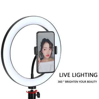 Fotografija LED Selfie Ring Light Dimmable Fill Light Video Ring lampa sa držačem mobilnog telefona tripod stalak za živu šminkanje Youtube