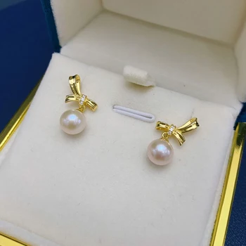 OEVAS prirodni slatkovodni biseri naušnice za žene visoka kvaliteta zlatna boja 925 sterling srebra Gilrs stranke nakita